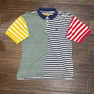 VTG 90s Duck Head Color Block Striped Polo Shirt Men's L Preppy Streetwear